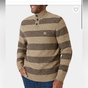 Chaps

Striped Buttoned Mockneck Sweater